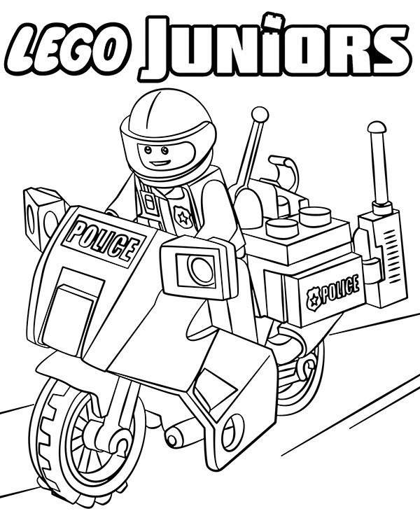 Online coloring book: Coloring book of policeman figurine from lego juniors